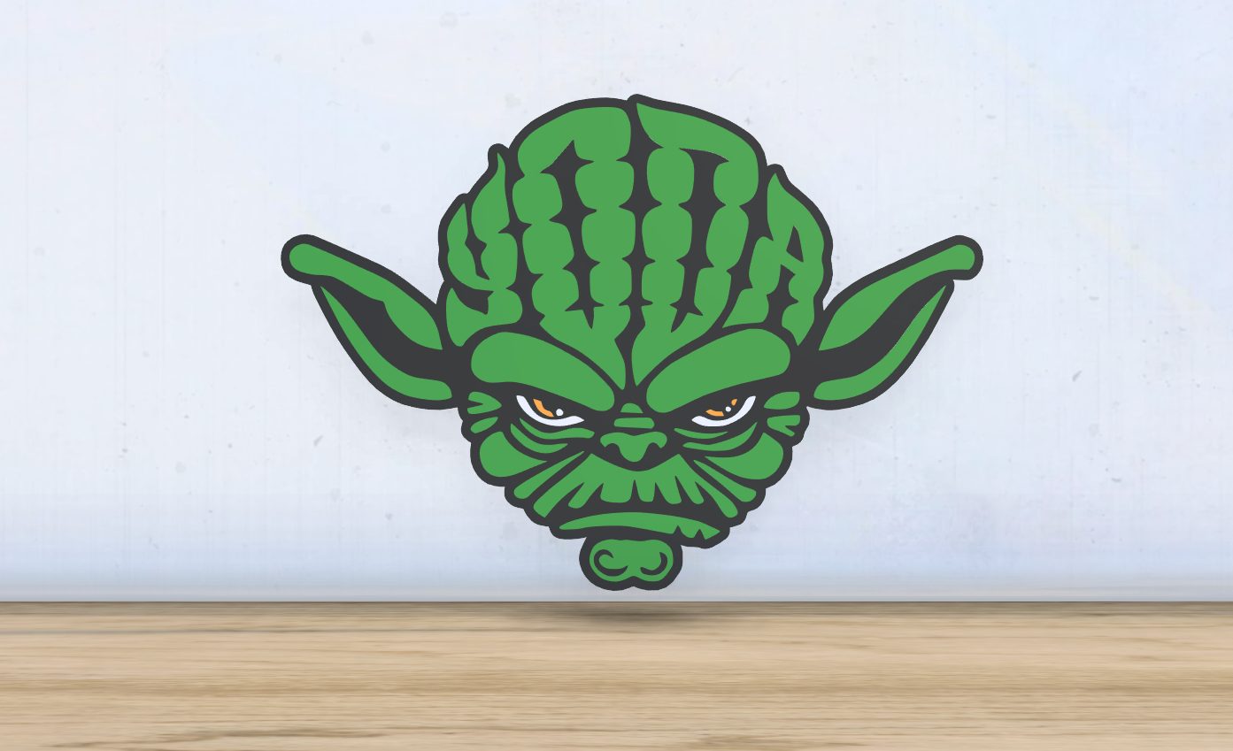 #447 Yoda - Layered - Word Wall Art — vue 2