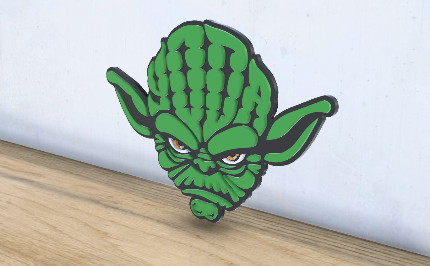 #447 Yoda - Layered - Word Wall Art — vue 3