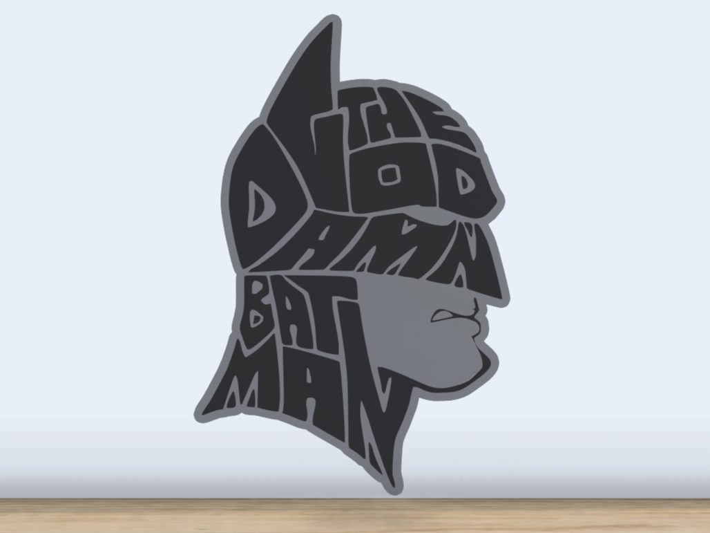 #450 The God Damn Batman - Layered - Word Wall Art — vue 1
