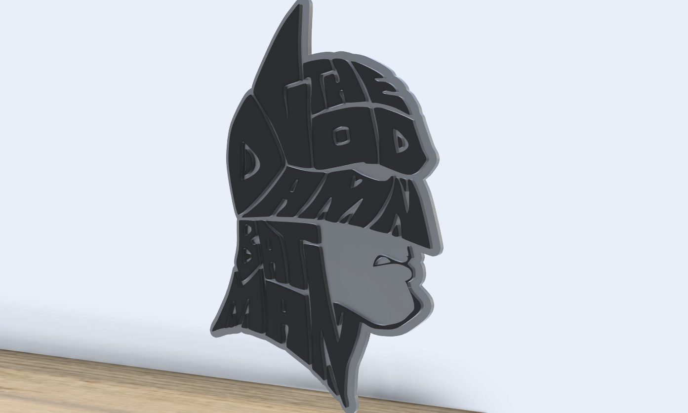 #450 The God Damn Batman - Layered - Word Wall Art — vue 4