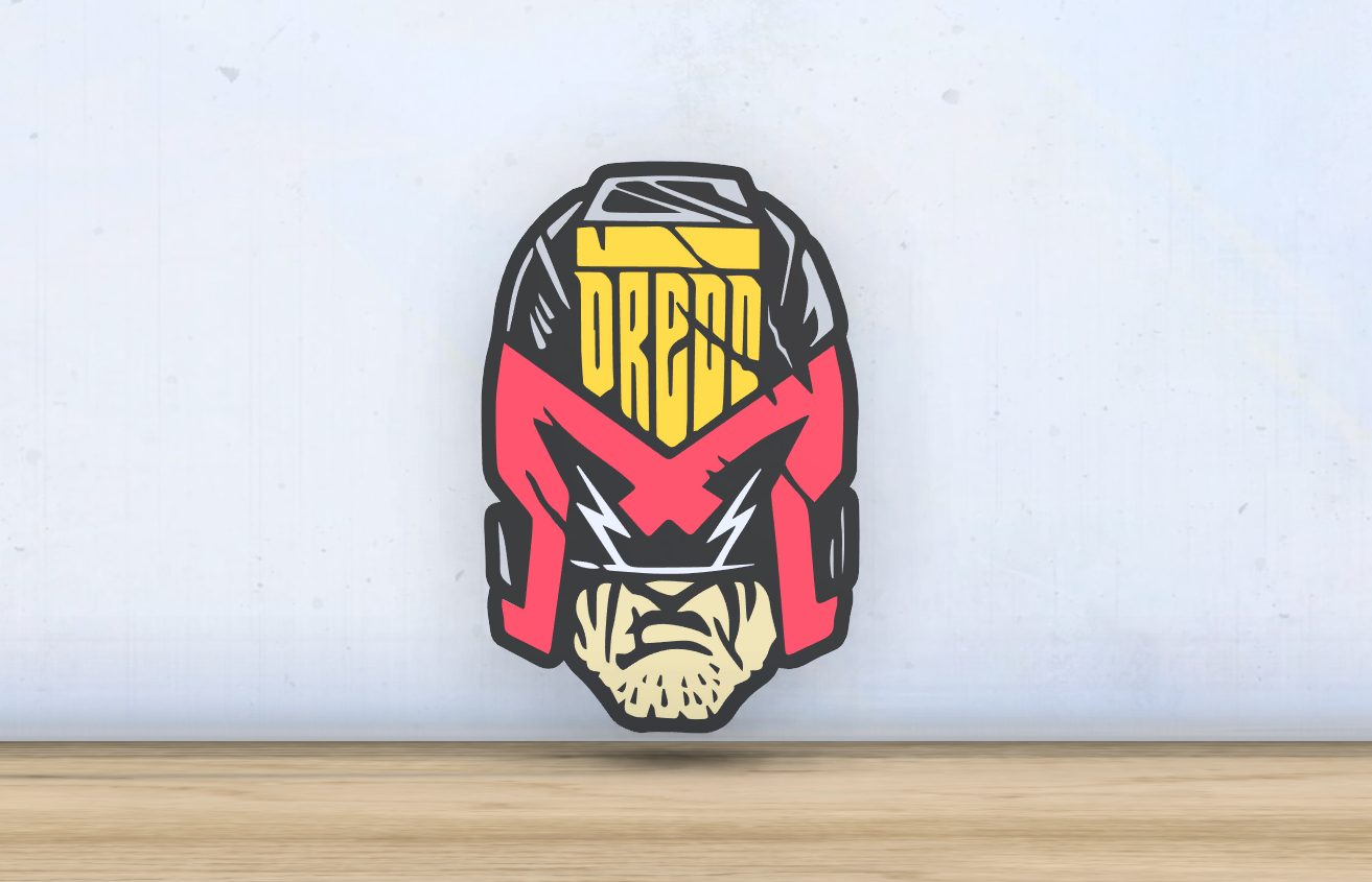 #451 Judge Dredd - Layered - Word Wall Art — vue 3