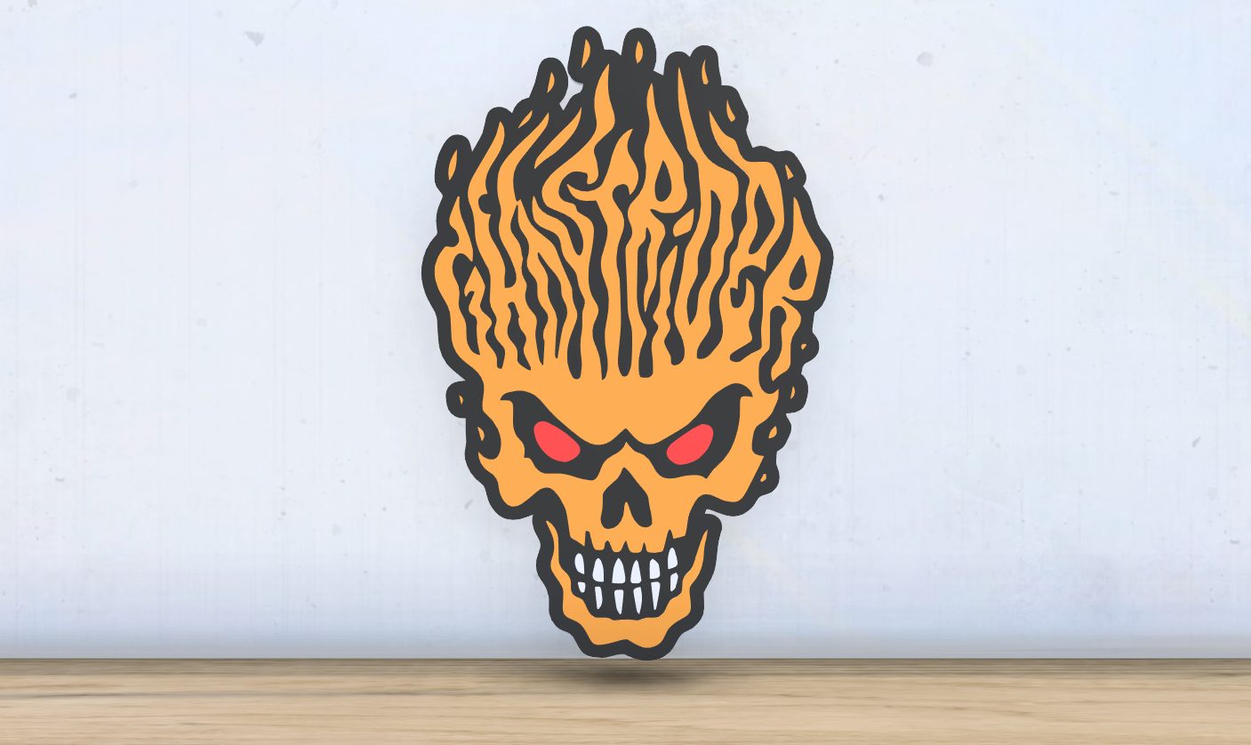 #452 Ghost Rider- Layered - Word Wall Art — vue 3