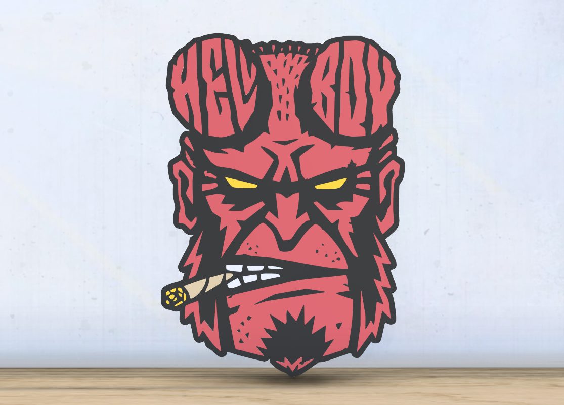 #453 Hellboy- Layered - Word Wall Art — vue 2