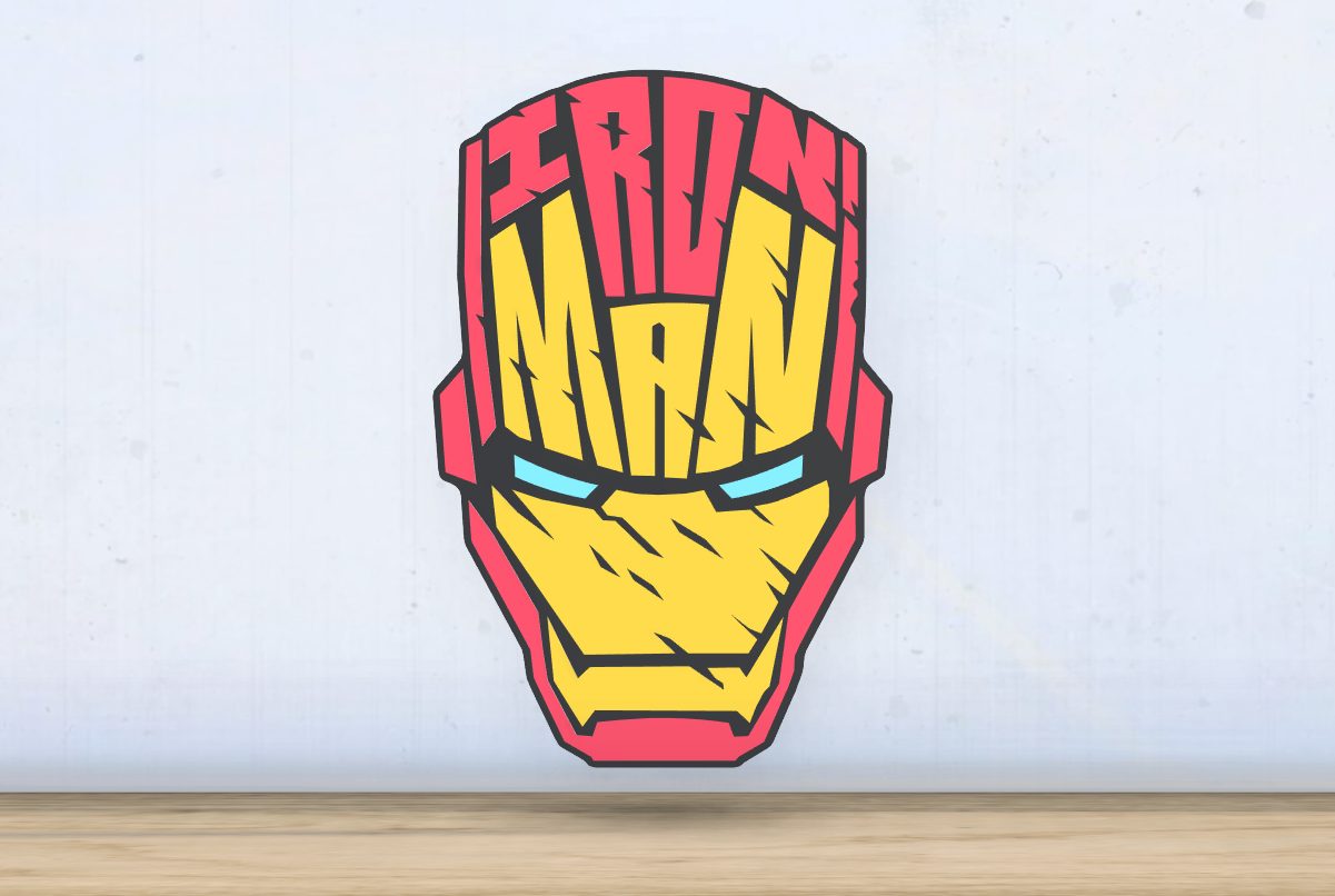 #461 Iron Man- Layered - Word Wall Art — vue 1