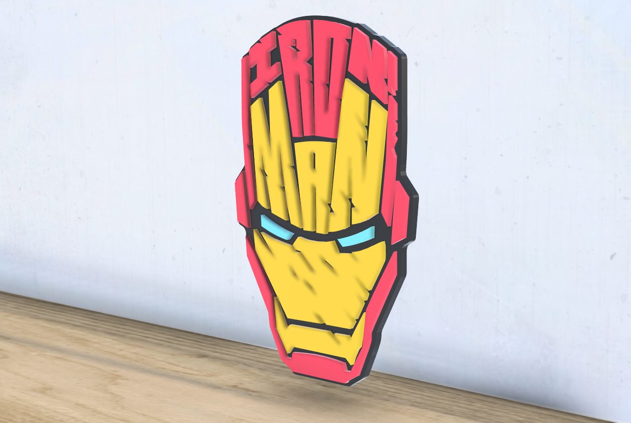 #461 Iron Man- Layered - Word Wall Art — vue 4