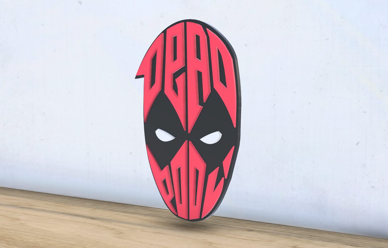 #462 Deadpool - Layered - Word Wall Art — vue 5