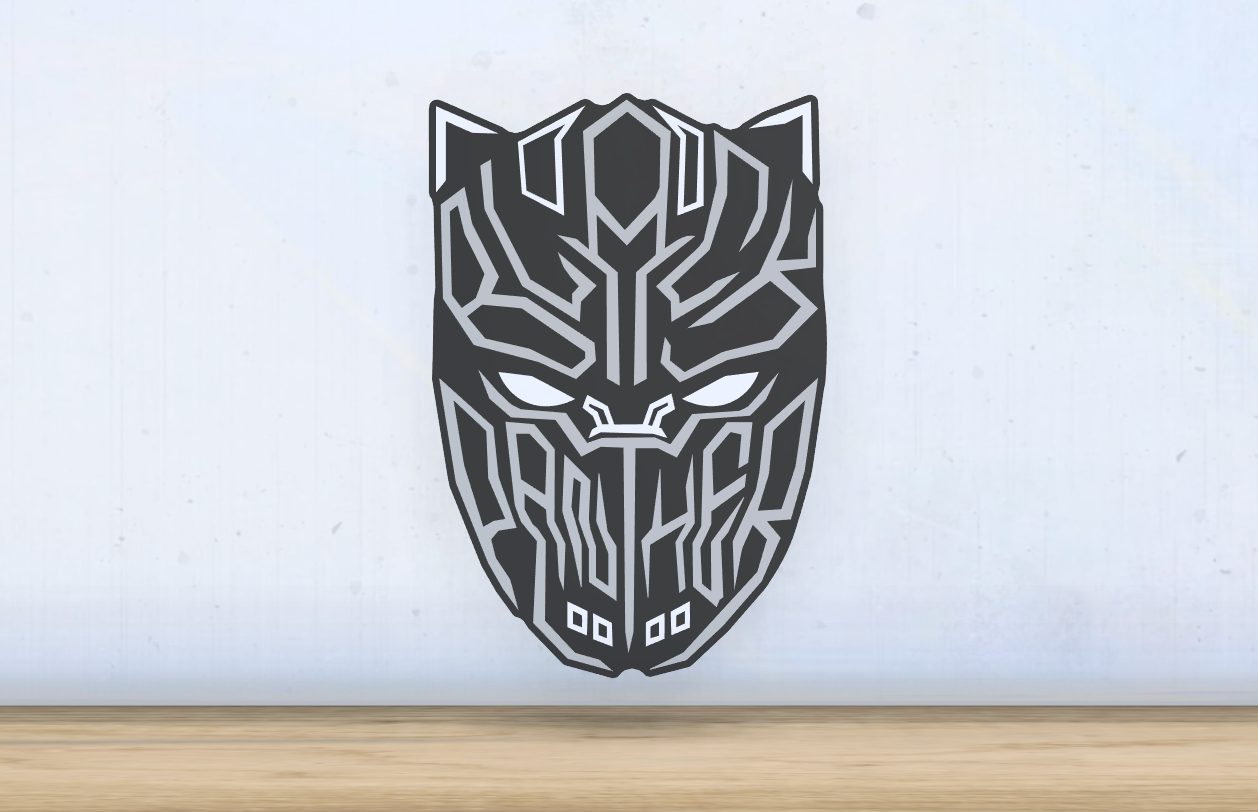 #466 Black Panther - Layered - Word Wall Art — vue 2