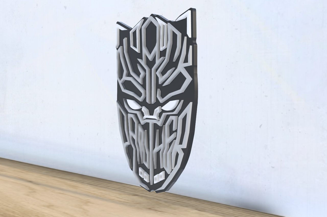 #466 Black Panther - Layered - Word Wall Art — vue 3