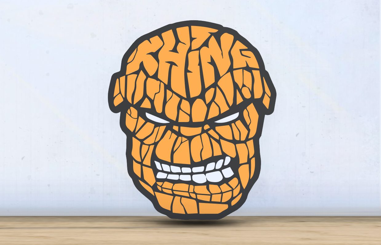 #492 Fantastic 4 - Thing - Layered - Word Wall Art — vue 2