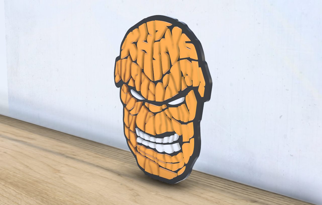 #492 Fantastic 4 - Thing - Layered - Word Wall Art — vue 3