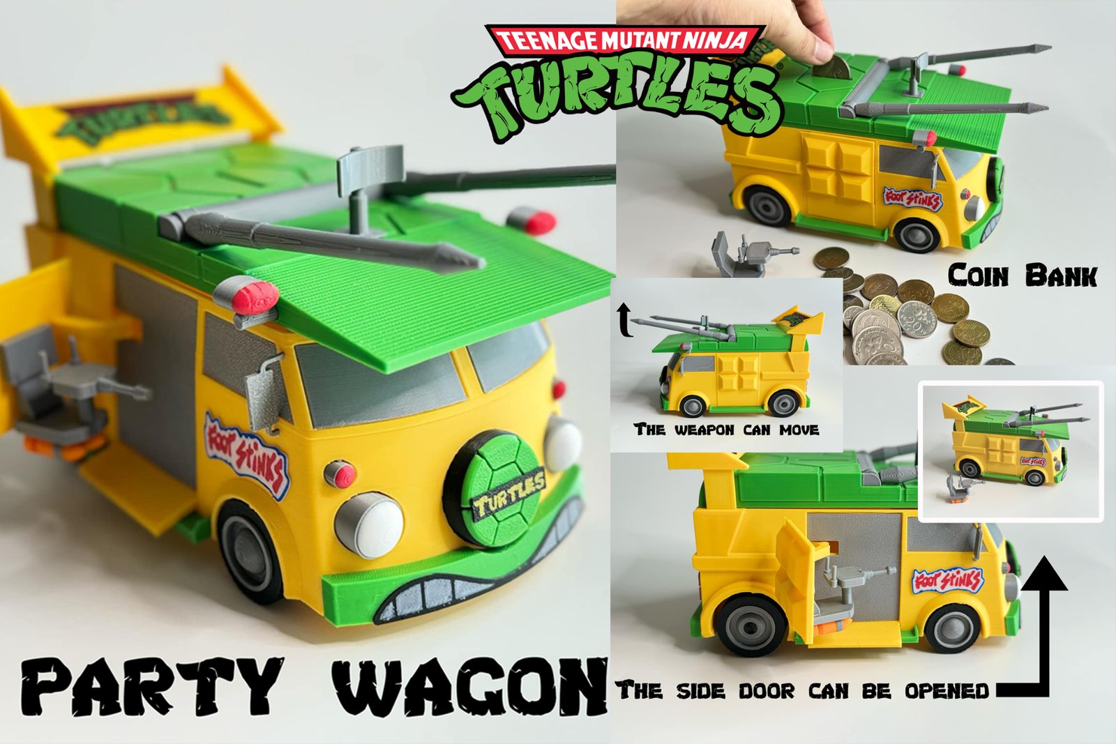 #495 Ninja Turtles Party Wargon (Turtle van) Coin Bank — vue 1