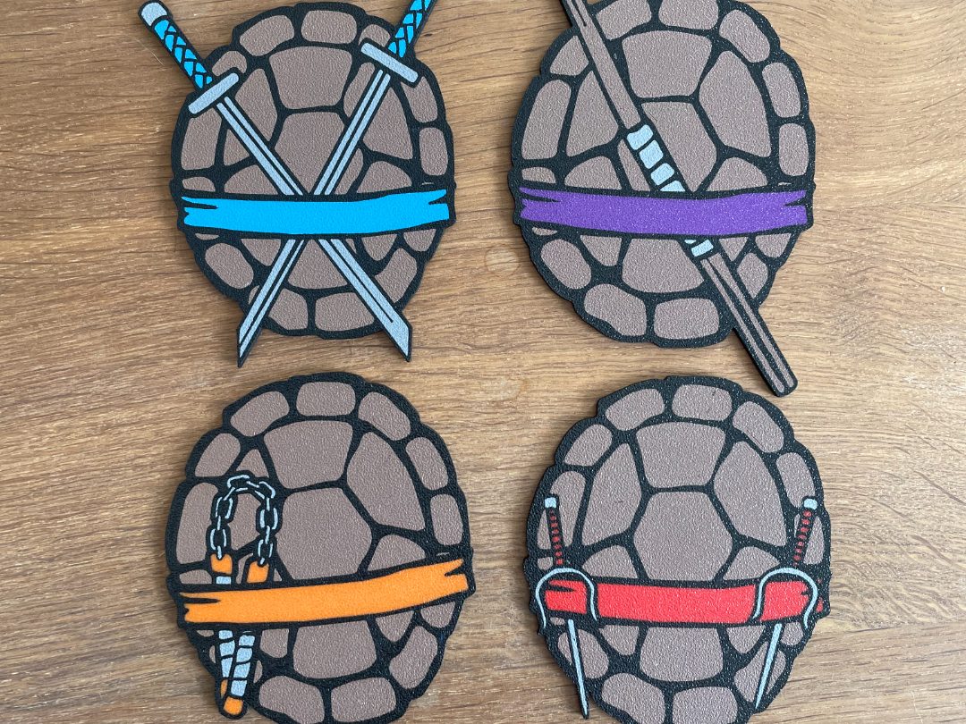 #504 Ninja Turtle Coaster Set 4 colors each TMNT — vue 3