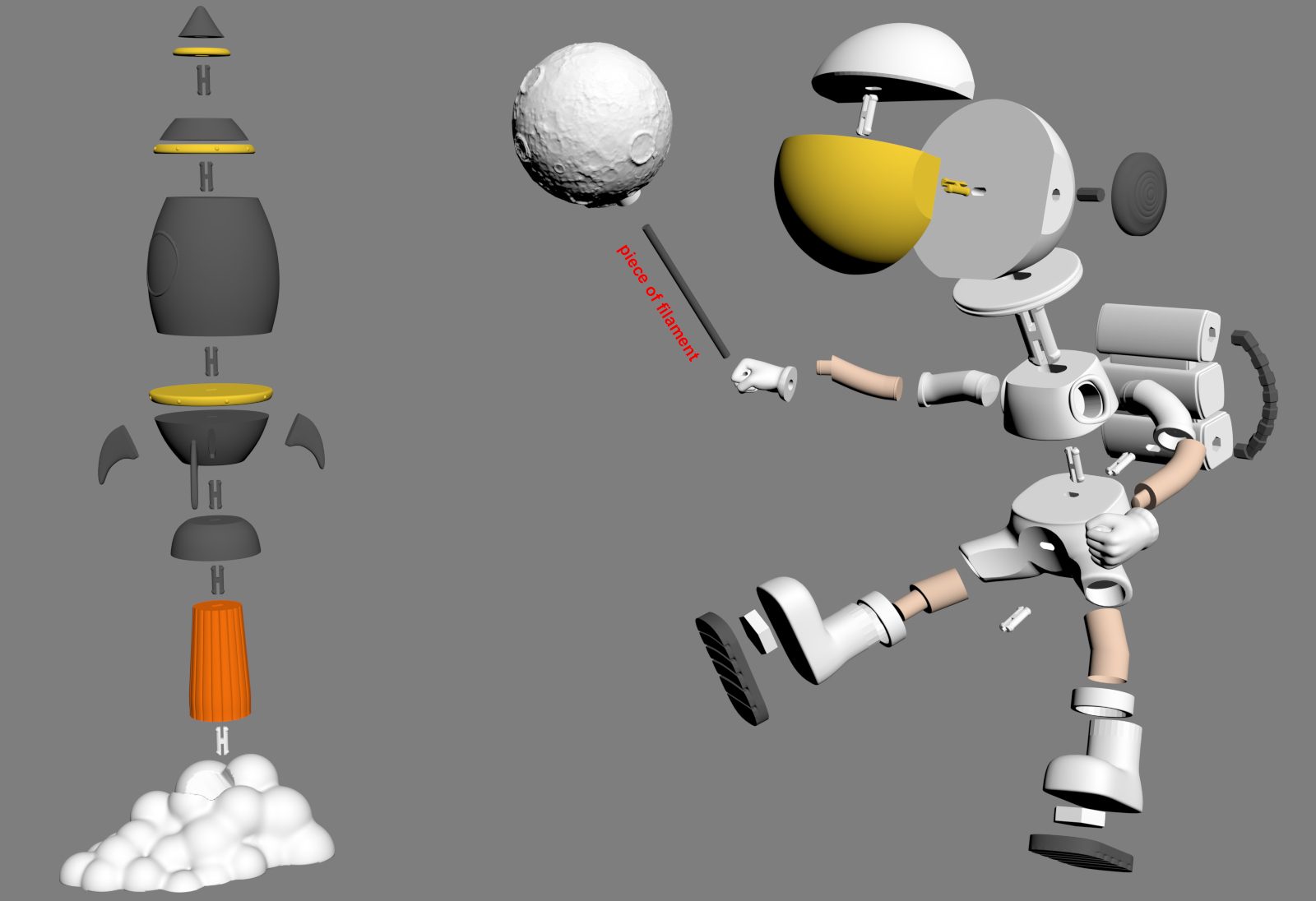 #543 Cute Space Explorer - Little astronaut — vue 5