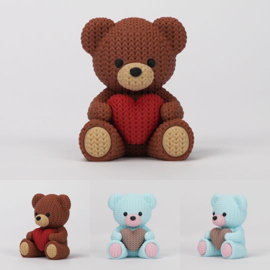 #697 Knitted Valentine's Day Teddy Bear — vue 1