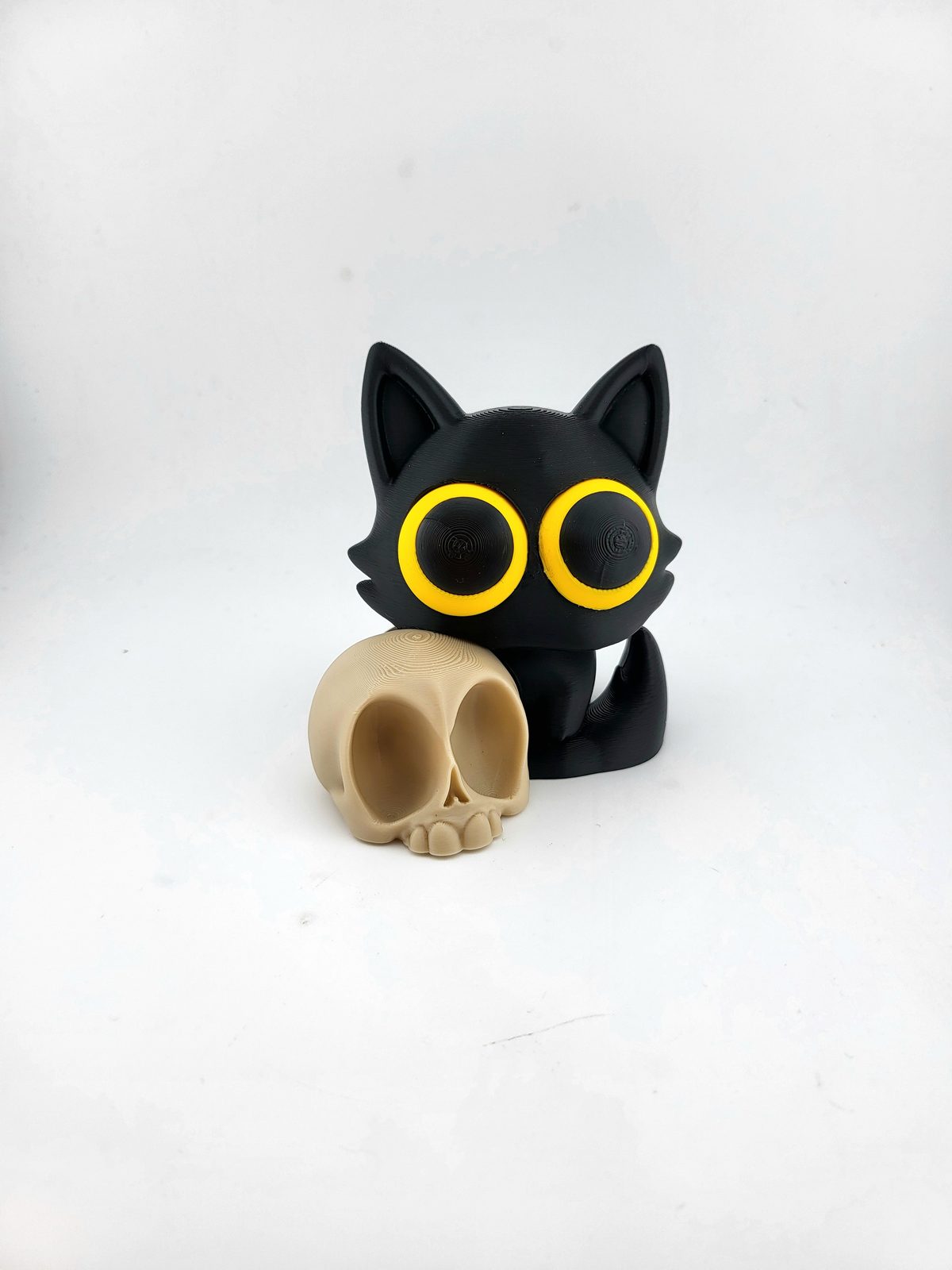 #704 Kawaii Demon Cat with Skull desk decor sweet cute — vue 3