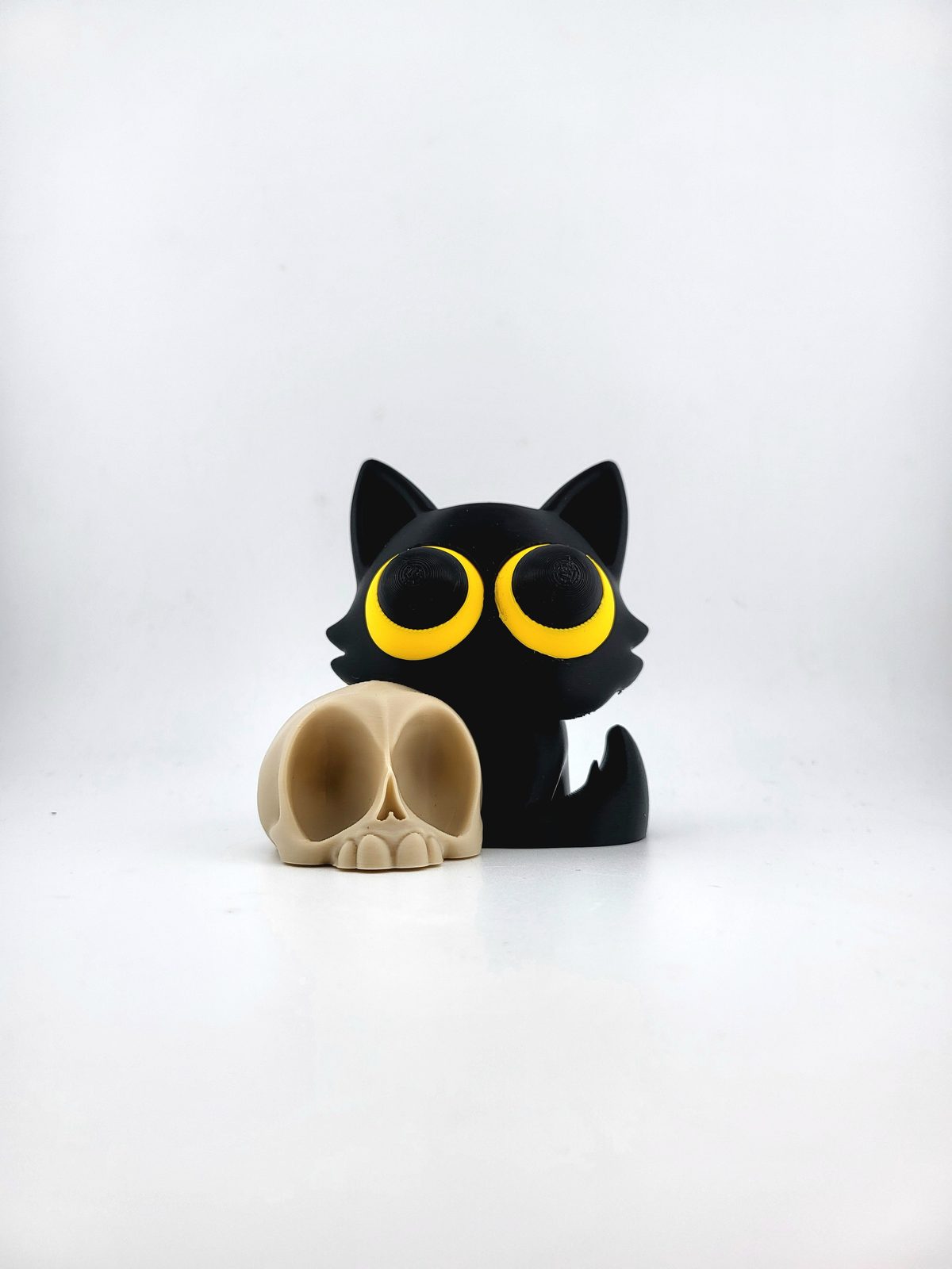 #704 Kawaii Demon Cat with Skull desk decor sweet cute — vue 4