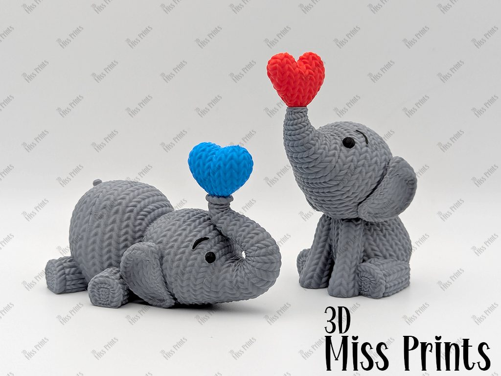 #754 Knitted Elephant Blowing Heart (No2) — vue 9