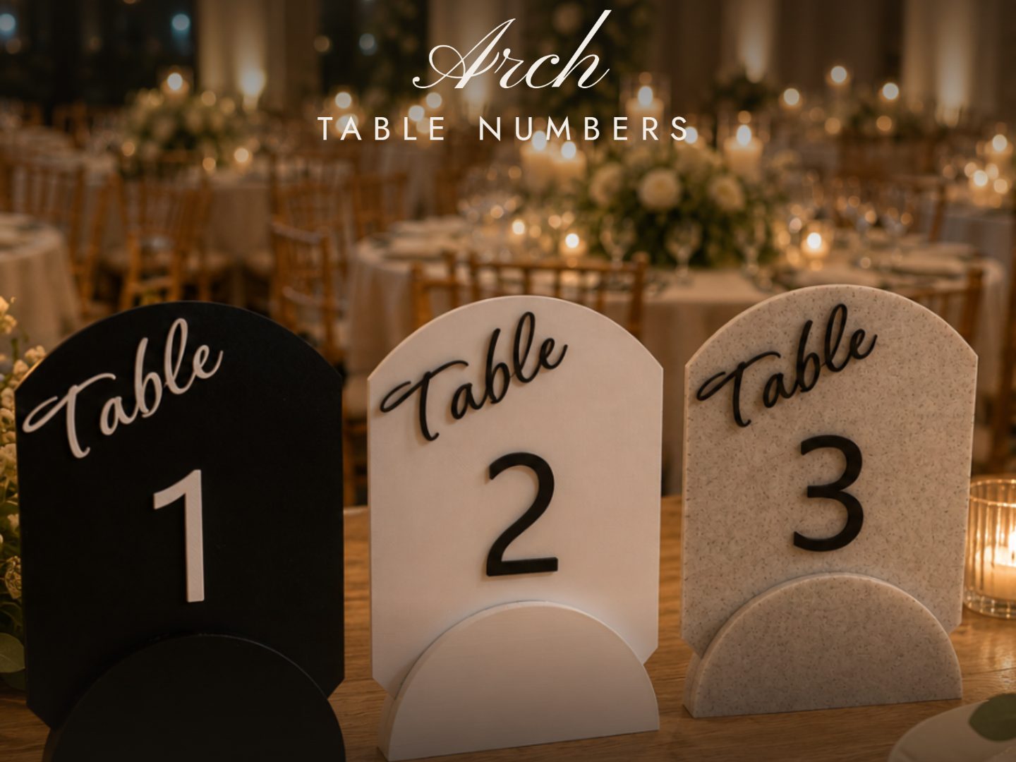Arch Modern Wedding Event Table Numbers — vue 1