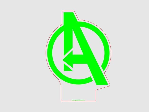 Avengers Logo - LED Lamp Plate — vue 1
