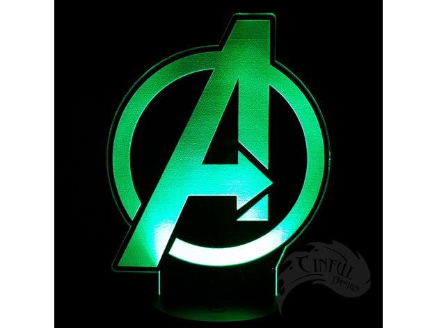 Avengers Logo - LED Lamp Plate — vue 4