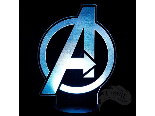 Avengers Logo - LED Lamp Plate — vue 5