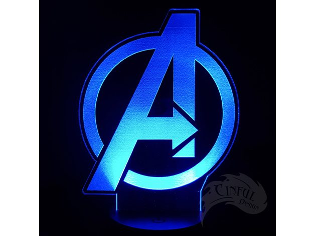 Avengers Logo - LED Lamp Plate — vue 8