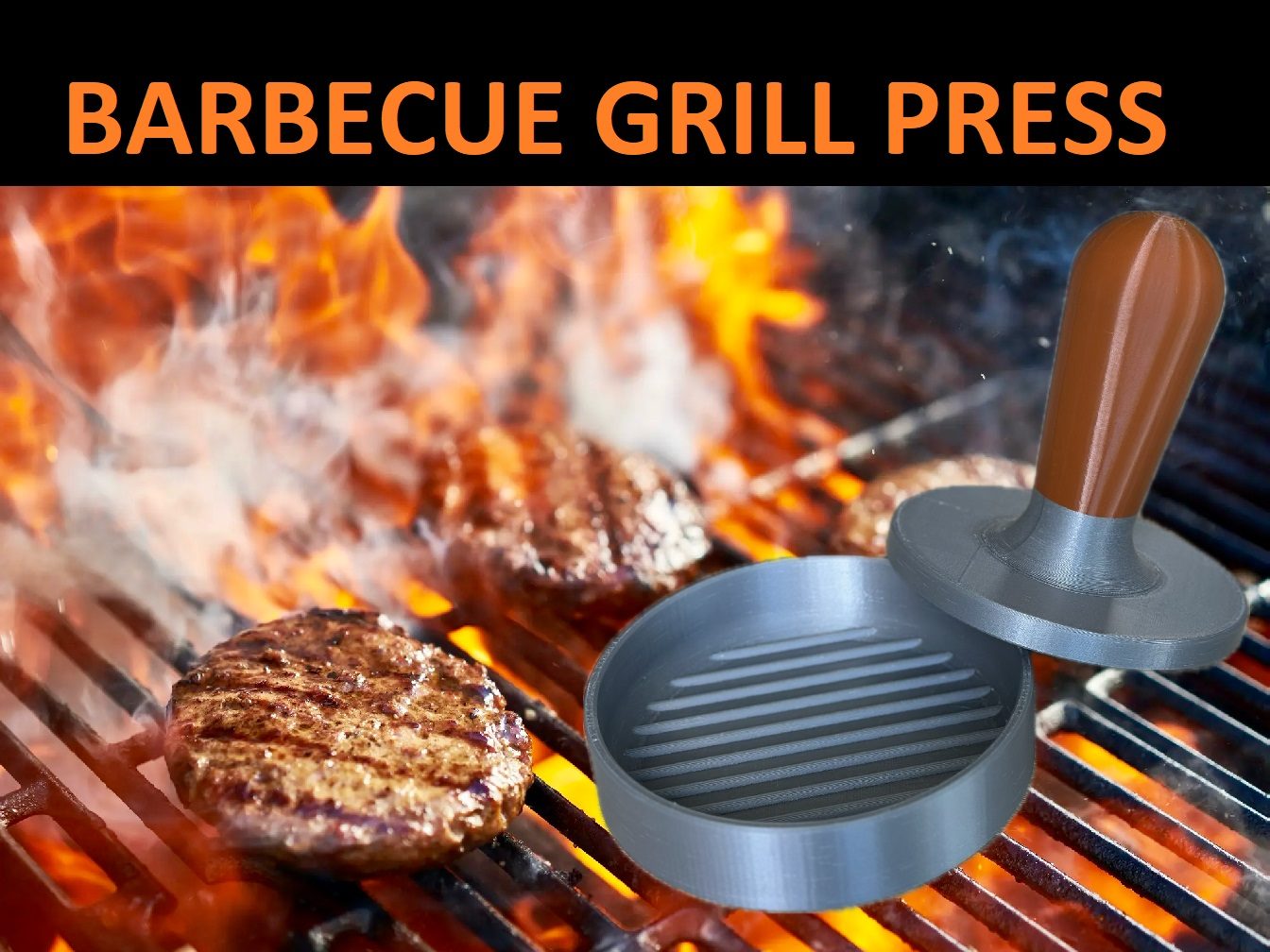 Barbecue grill burger meat press — vue 1
