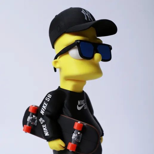 BART SIMPSON Urban Vibes Fan Art (multiparts 3mf) — vue 1