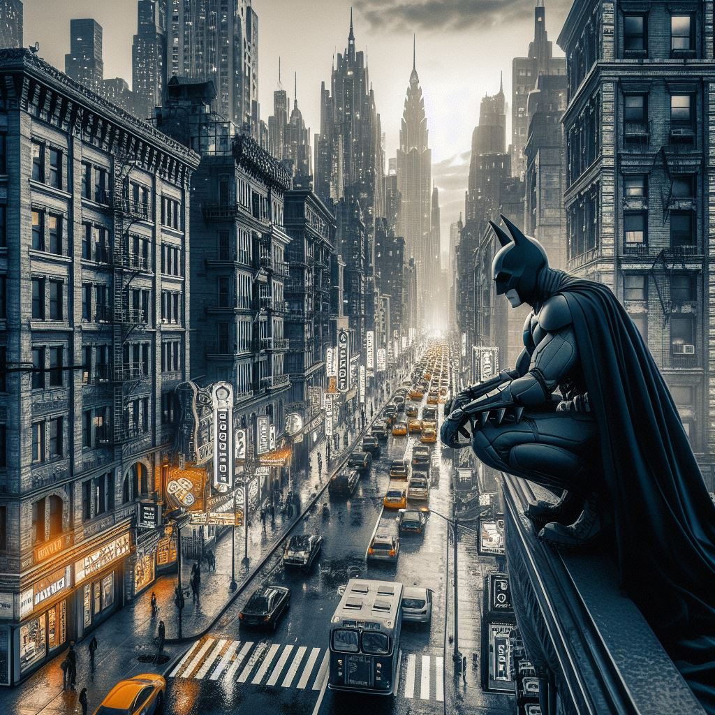 Batman in Gotham City-HueForge — vue 1