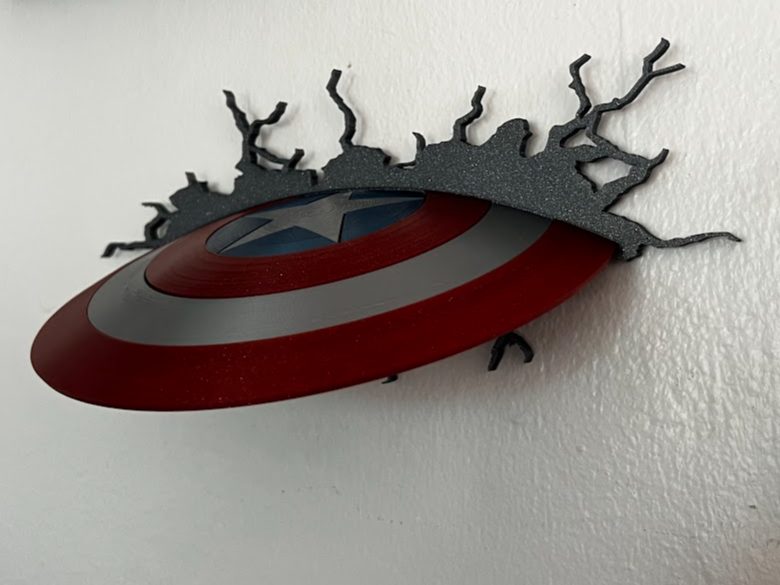 Captain America 3D Wall Art - Wall Mount Ready — vue 1