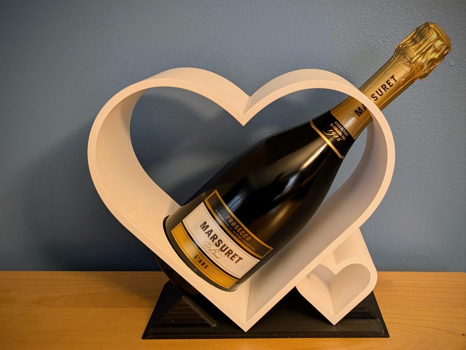 Champagne Bottle Display Heart — vue 1
