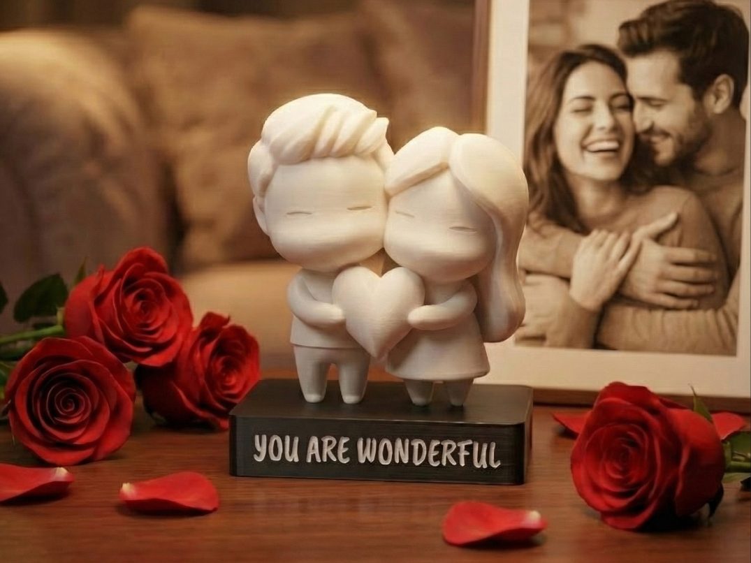 Cute Couple - "You Are Wonderful" - Valentine Gift — vue 1