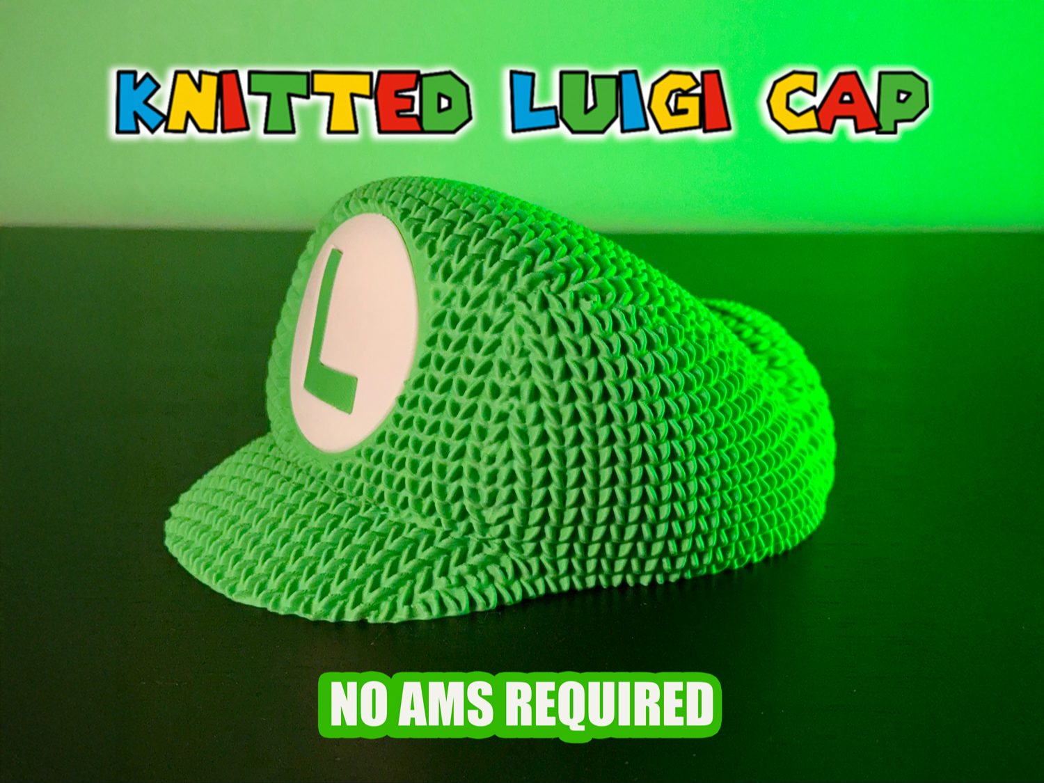 Cute Knitted Luigi Cap from Super Mario — vue 1