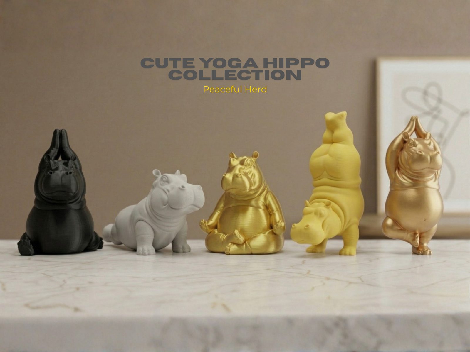 Cute Yoga Hippo Collection — vue 1