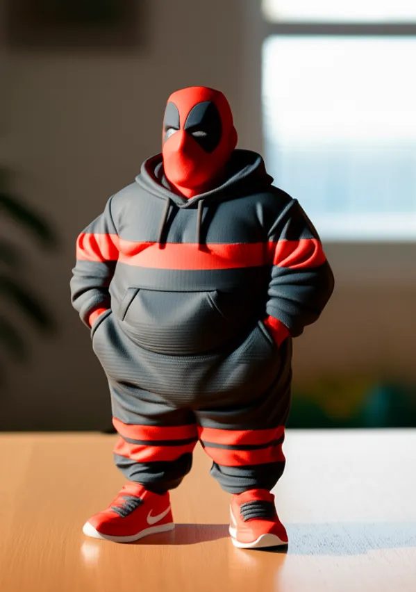 Deadpool fat version 90s track suit — vue 1