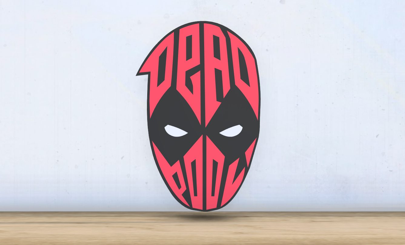 Deadpool - Layered - Word Wall Art — vue 1