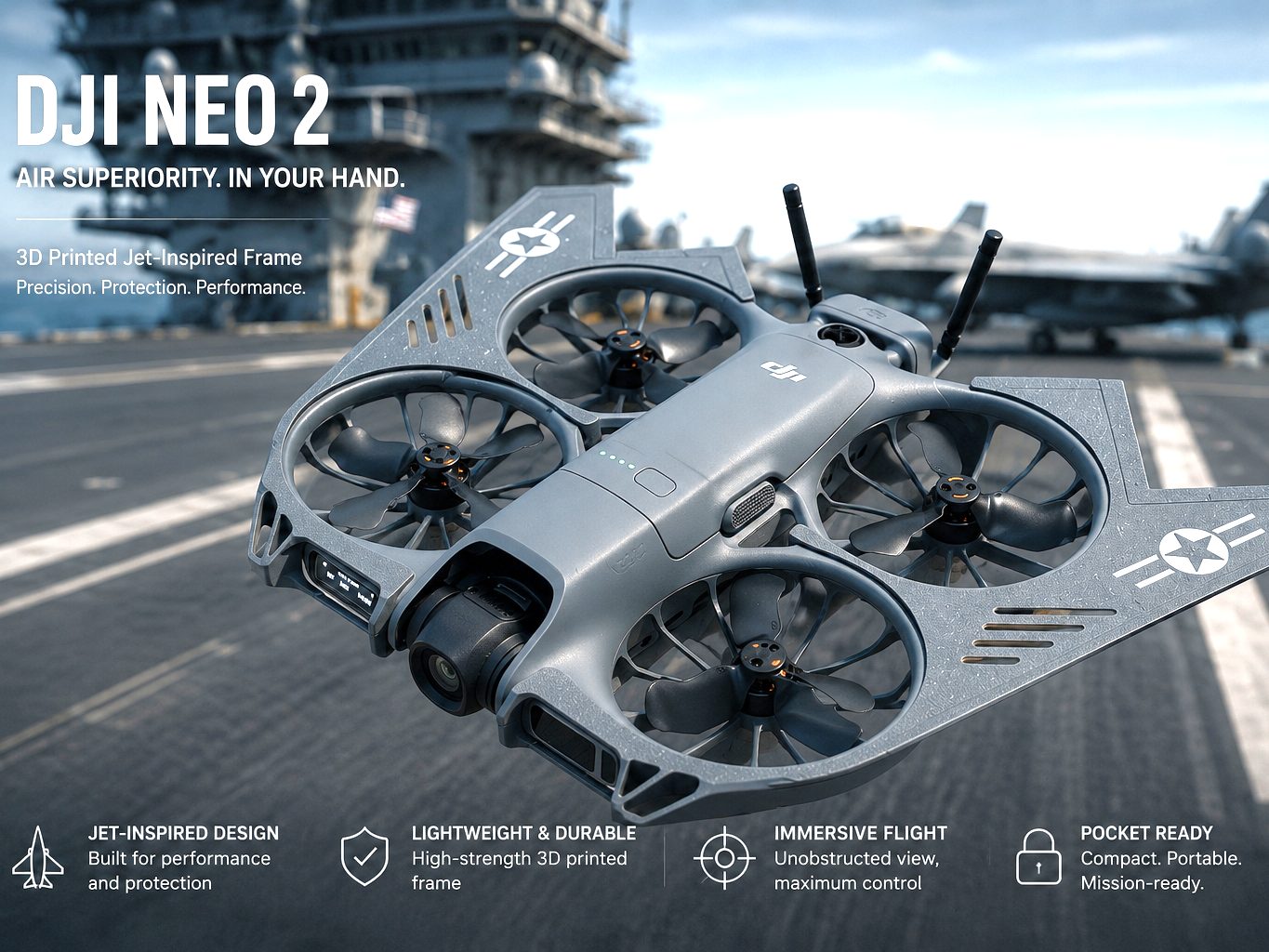 DJI NEO 2 Schutz - Bomber Jet Flügel — vue 1