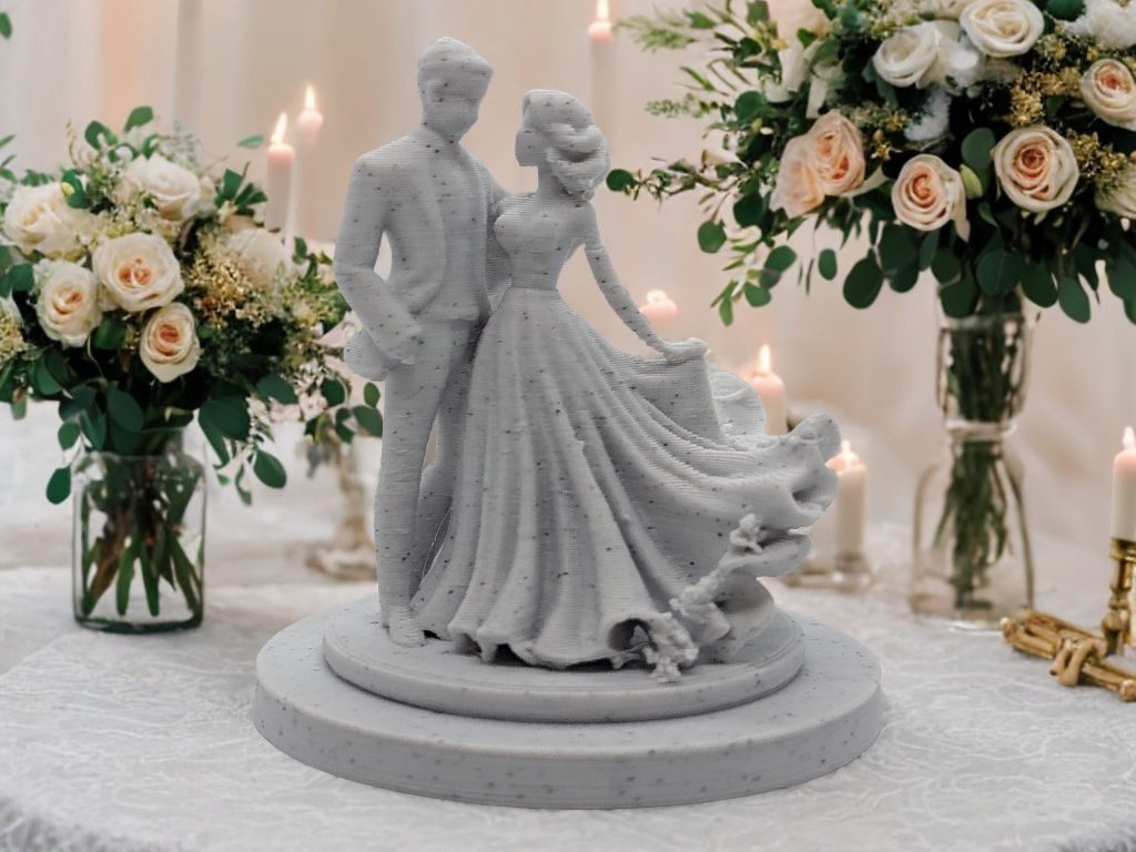 Eternal Elegance Bride & Groom Romantic Sculpture — vue 1