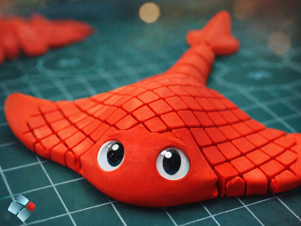 Flexi Manta Ray | Print in Place – NO SUPPORT — vue 1