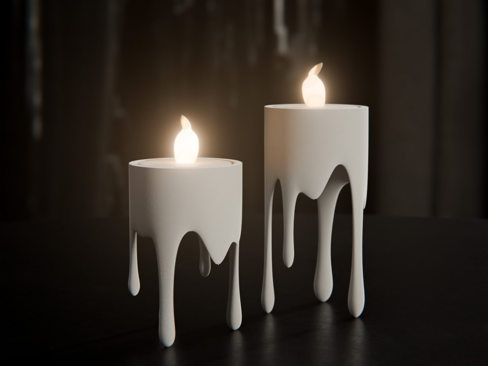 Floating dripping candle – LED tealight holder — vue 1