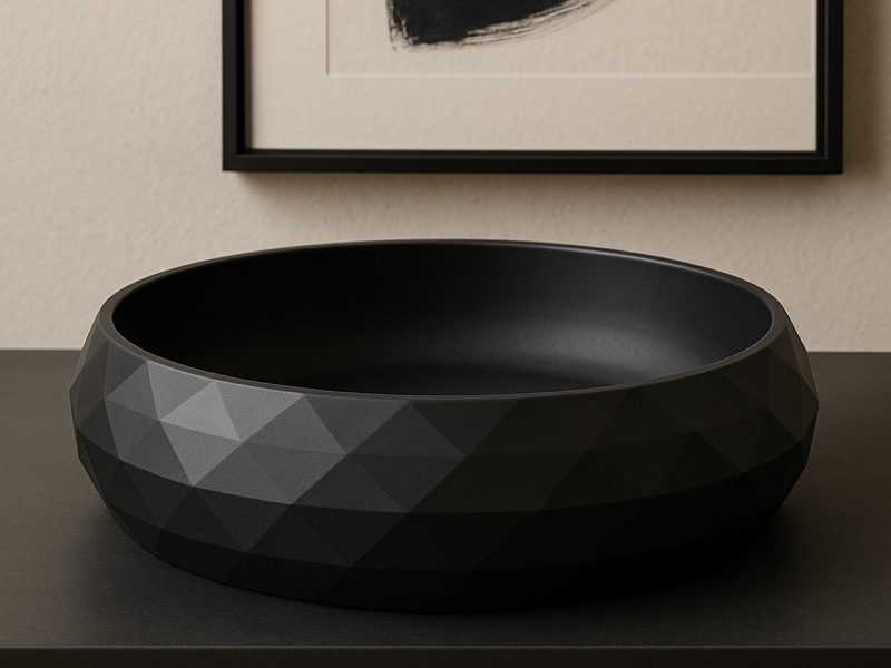 Geometric Entrance Bowl Modern Matte Black Design — vue 1
