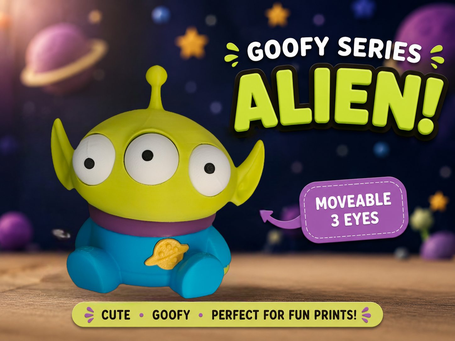 Goofy series – ALIEN Movable Eyes Toy Story — vue 1