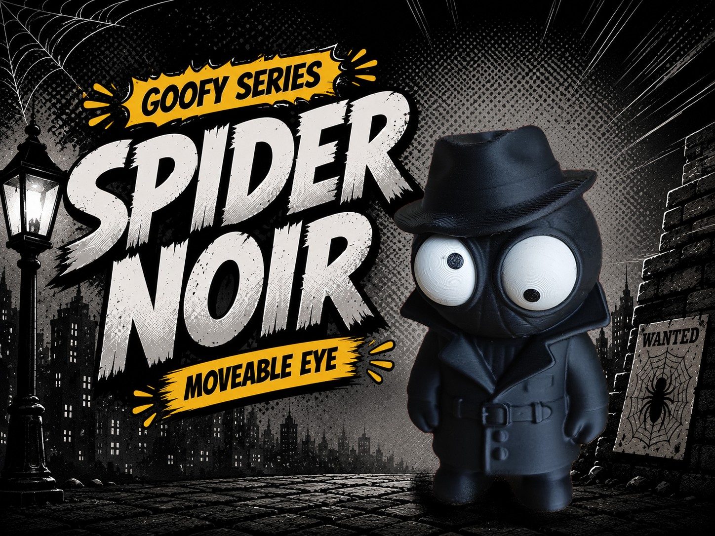 Goofy series – SPIDER NOIR Movable Eyes — vue 1