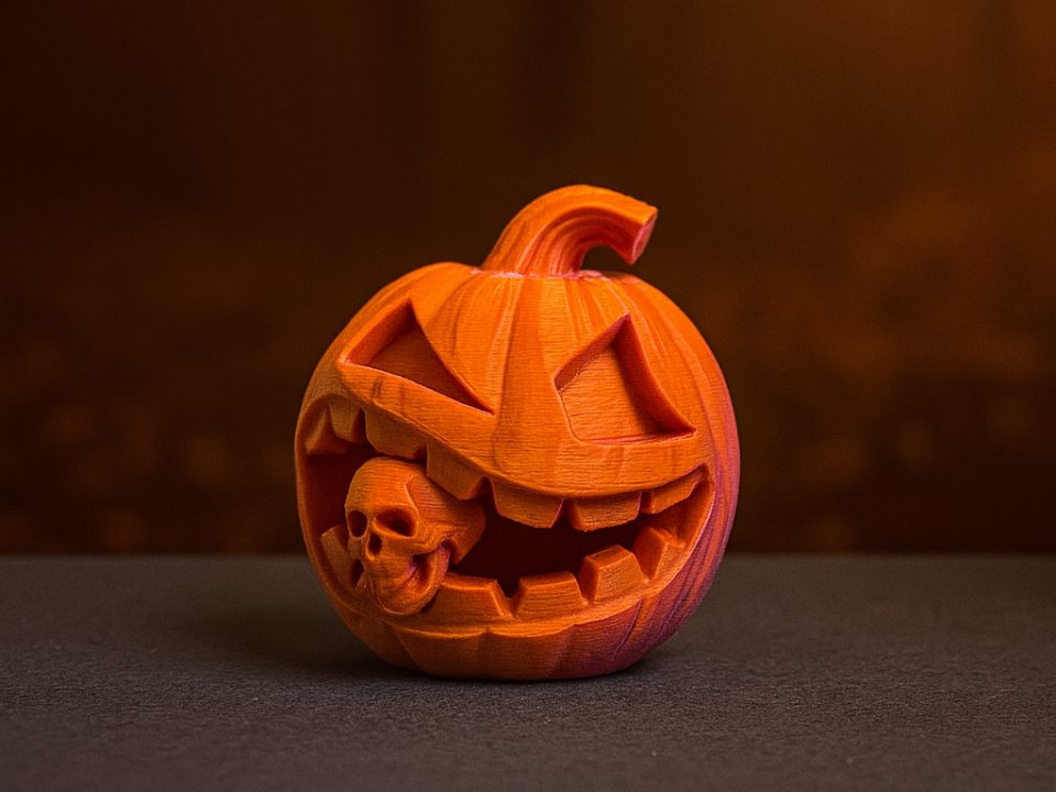 Grinsender Kürbisgeist Totenkopf-Knacker — vue 1