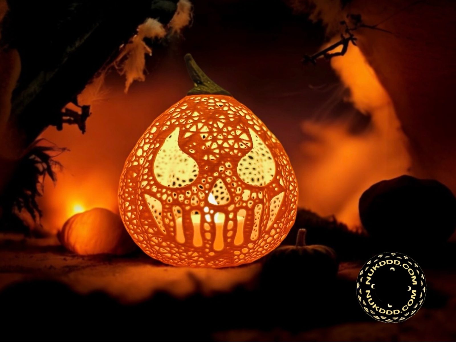 Halloween Skull Tear Pumpkin Lantern — vue 1