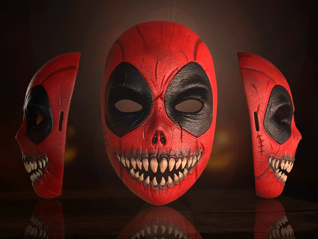 Haunted Deadpool Mask – The Halloween Nightmare — vue 1