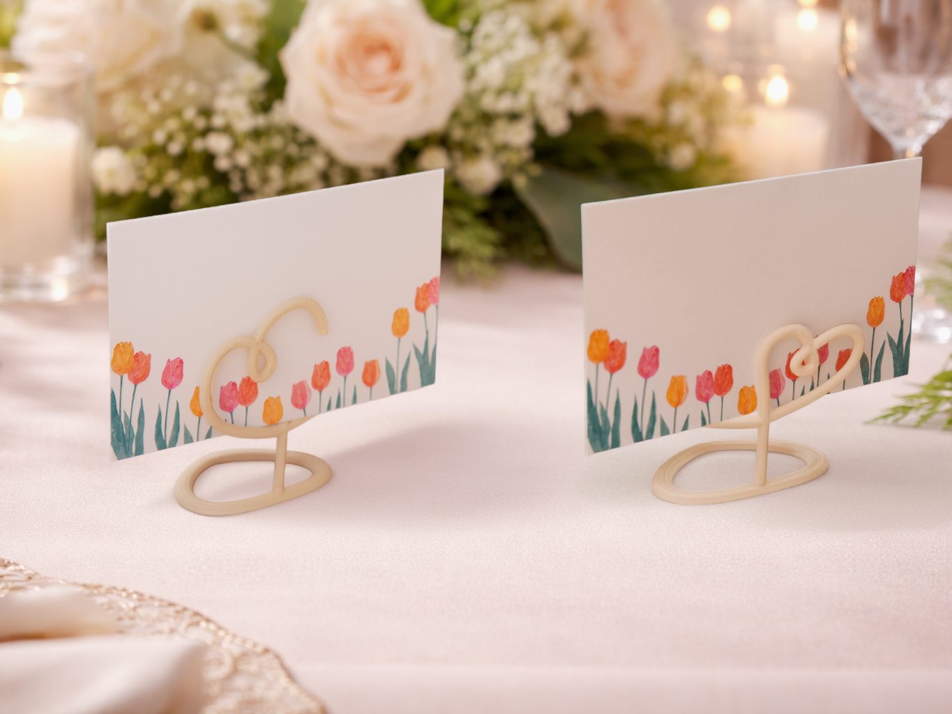 Heart Wedding Name Card & photo Stand — vue 1