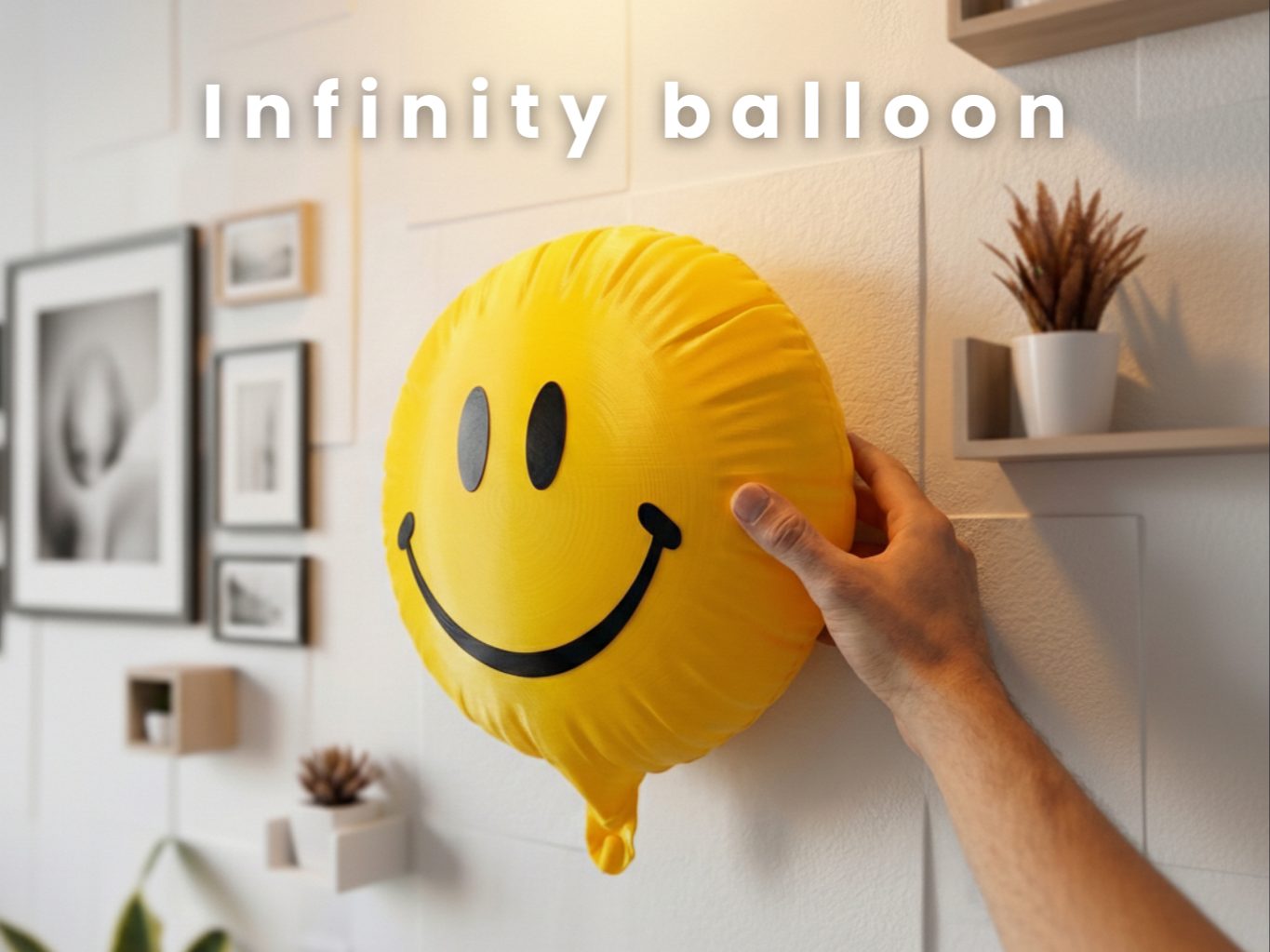 Infinity Smiley Balloon | Pop Art Wall Decor — vue 1
