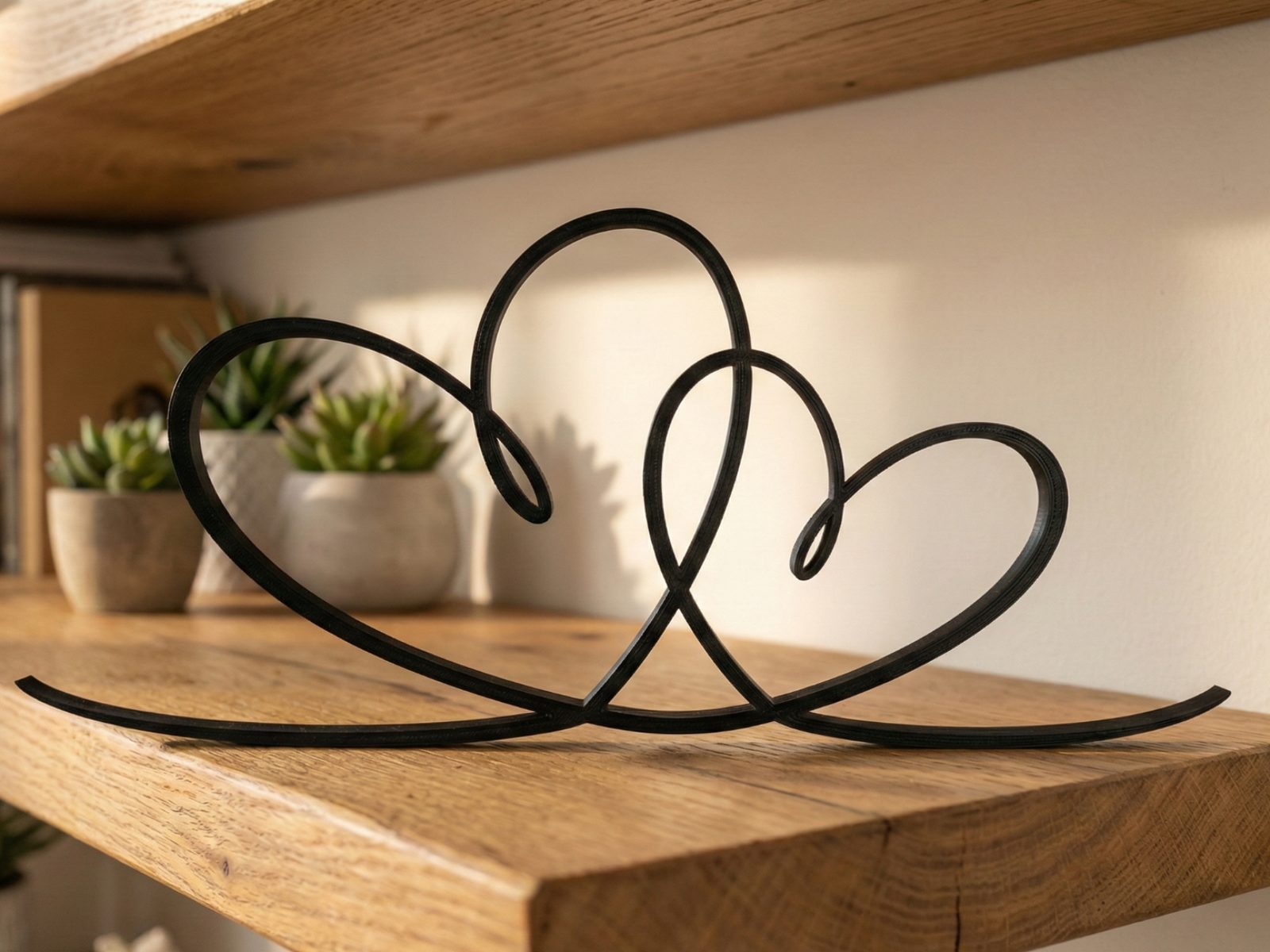 Intertwined Hearts – Minimalist Line Art — vue 1