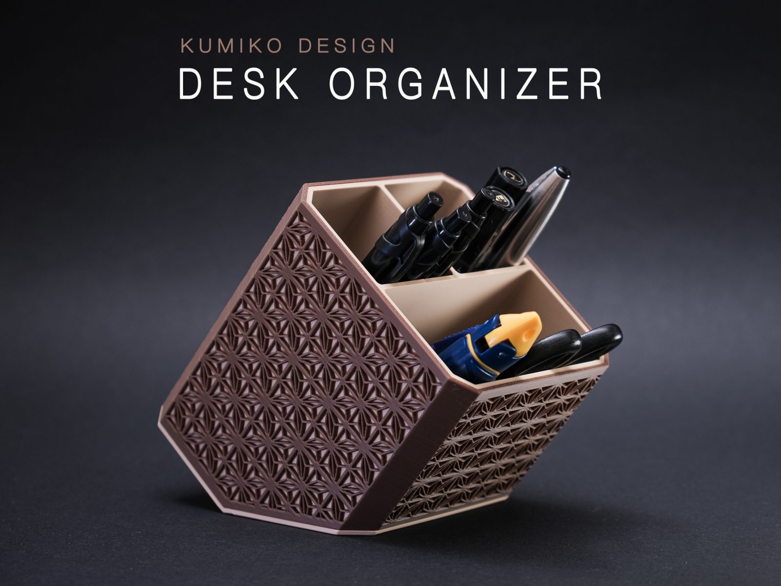 Kumiko Design Desk Organizer — vue 1